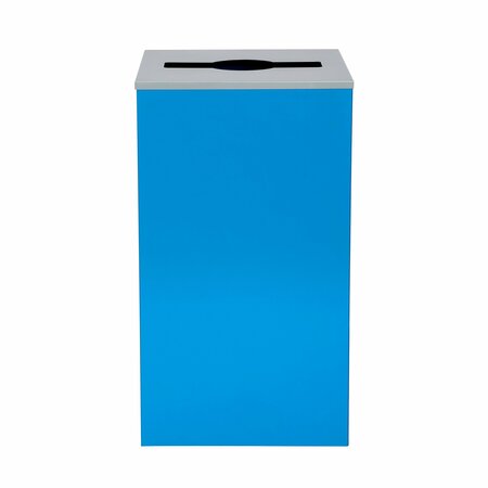 ALPINE INDUSTRIES Square Recycling Bin, 29 Gallons, Blue Can, Mixed Opening Lid ALP4450-KIT-BLU-M